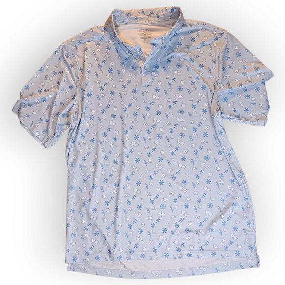 Straight Down Let It Ride Light Blue Dice Casino Golf Polo XLarge - Picture 2 of 8